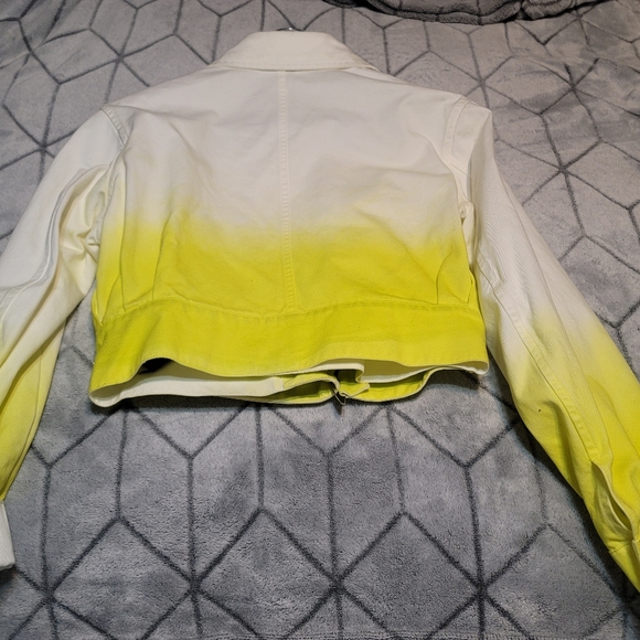 New Unravel Project Tie-Dye Ombrè Crop Trucker Denim Jacket Size 38 - Picture 6 of 8